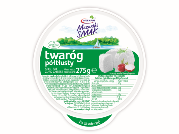 Mazurski Smak semi-fat quark, round shape